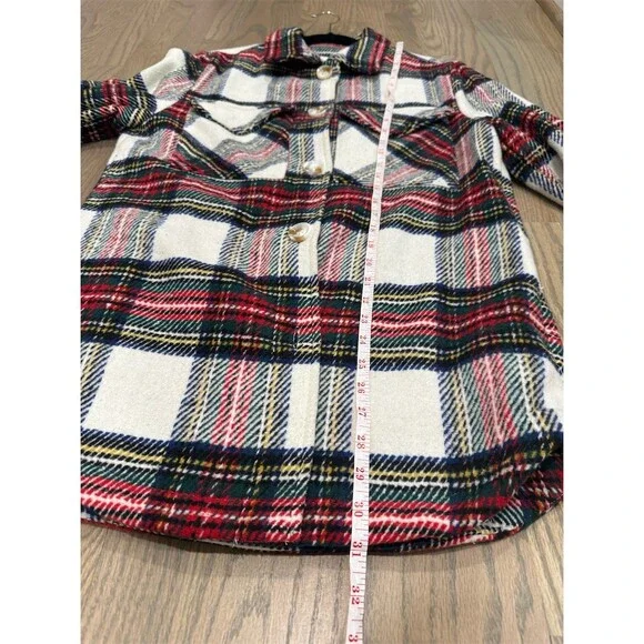 Ellison Shacket Shirt Jacket Womens Size S Red Green White Plaid Tartan - Picture 9 of 10